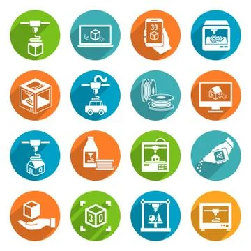 Printer 3d Icons イラスト素材