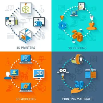 Printer 3d Set イラスト素材