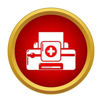 Printer adding document with plus sign icon Stockillustratie