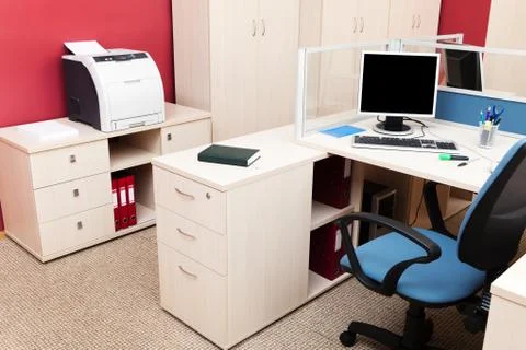 Printer and computers Stock Photos