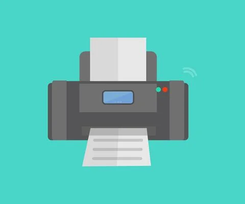 Printer and scanner, printer scanner laser office logo design. Stock Illustration