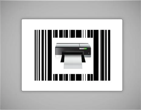 Printer bar ups code illustration design over a white background Stock-Illustration