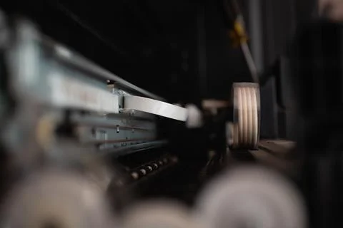 The printer is being repaired. It involves disassembling the machine. 写真素材