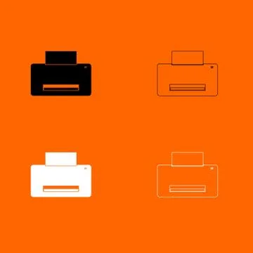 Printer  black and white set icon . 스톡 일러스트