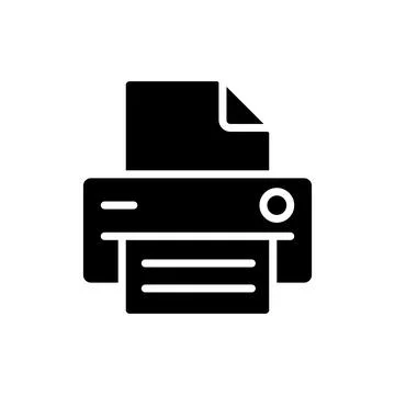 Printer black glyph icon イラスト素材