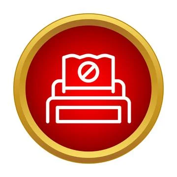 Printer blocking document with stop sign icon イラスト素材