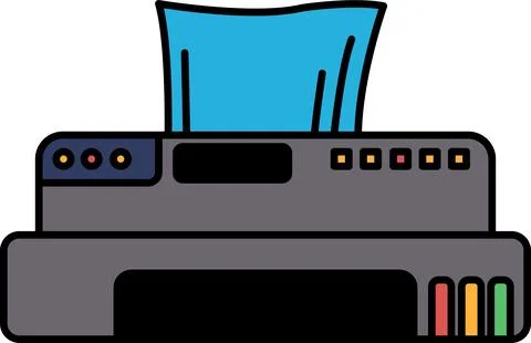 A printer with a blue cover Stockillustratie