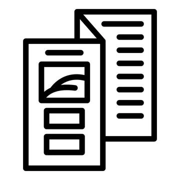 Printer brochure icon, outline style Stockillustratie
