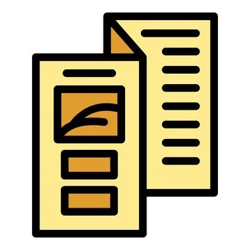Printer brochure icon vector flat Stock Illustration