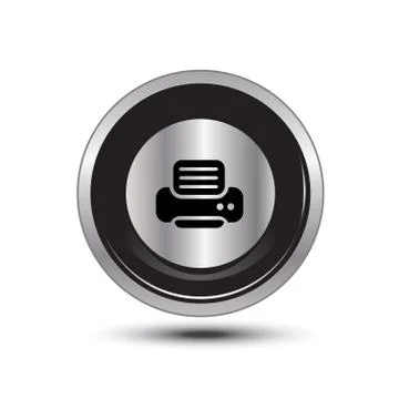 Printer button aluminum Stock Illustration