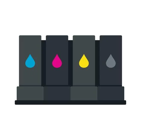 Printer cartridge icon flat isolated vector Illustrazione stock