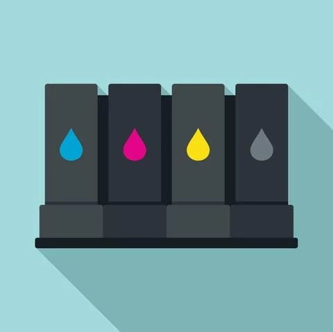 Printer cartridge icon, flat style Stock Illustration
