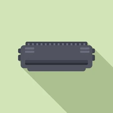 Printer cartridge icon flat vector. Digital print Illustrazione stock
