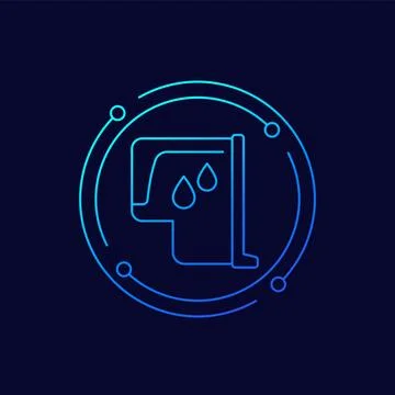 Printer cartridge icon, linear design Stock Illustration