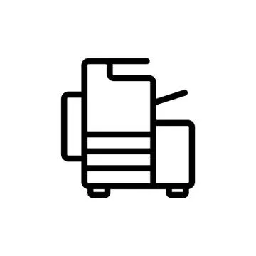 Printer cartridge icon vector outline illustration Illustrazione stock