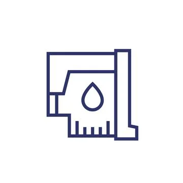 Printer cartridge line icon, vector Stock Illustration
