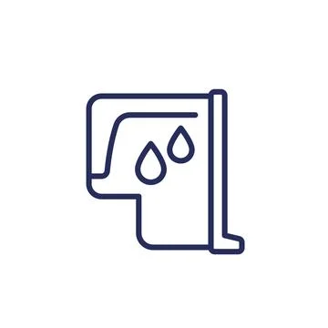 Printer cartridge line icon on white Stock Illustration