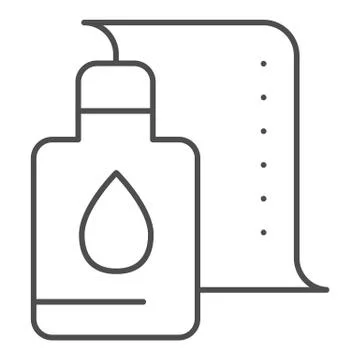 Printer cartridge thin line icon. Printer paint can vector illustration isolated Illustrazione stock