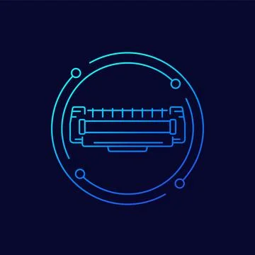 Printer cartridge, toner icon, linear design Stock Illustration