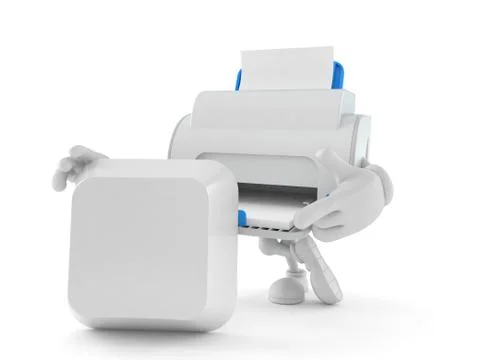 Printer character with blank computer key Stockillustratie