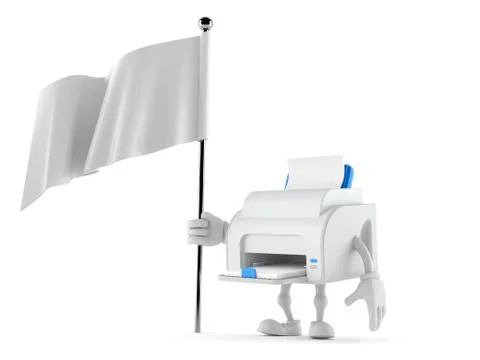 Printer character with blank flag Ilustração Stock