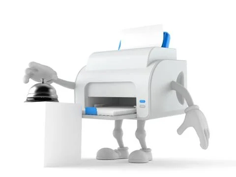 Printer character with hotel bell Stock Illustration