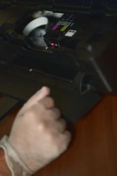 The printer is checked Stock Photos