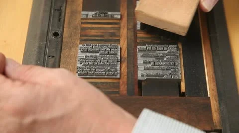 Printer cleaning metal type with brush Stock Footage 11803718