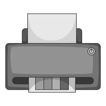 Printer with CMYK colored paper icon monochrome 스톡 일러스트