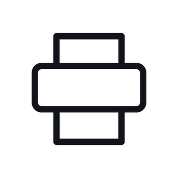 Printer Color Line Icon Editable Stroke Vector Symbol Stock Illustration