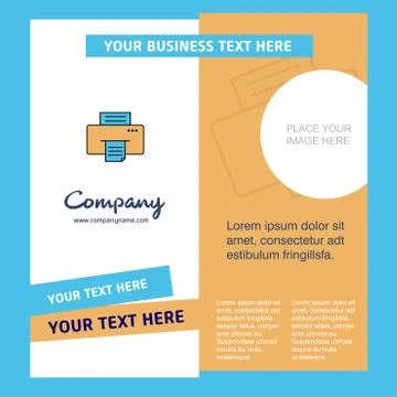 Printer Company Brochure Template. Vector Busienss Template Stock Illustration