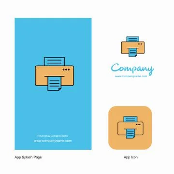 Printer Company Logo App Icon and Splash Page Design. Creative Business App D イラスト素材