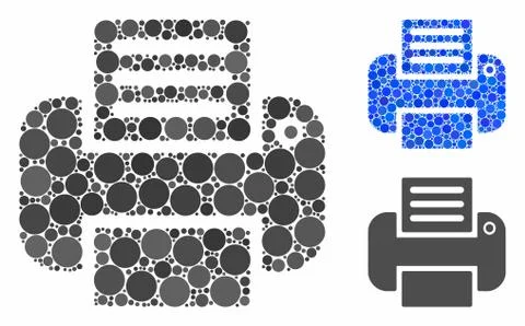 Printer Composition Icon of Round Dots Illustrazione stock