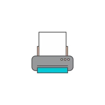 Printer computer doodle cartoon vector art Stock Illustration