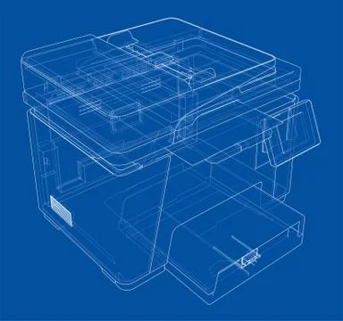 Printer concept. 3d illustration Illustrazione stock