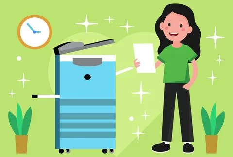 Printer Concept Illustration Vector Style Illustration Stock Illustration