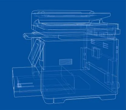 Printer concept. Vector Stockillustratie