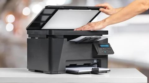 Printer, copier, scanner. Office table Stock Photos