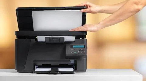 Printer, copier, scanner. Office table Stock Photos