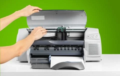 Printer, copier, scanner. Office table Stock Photos