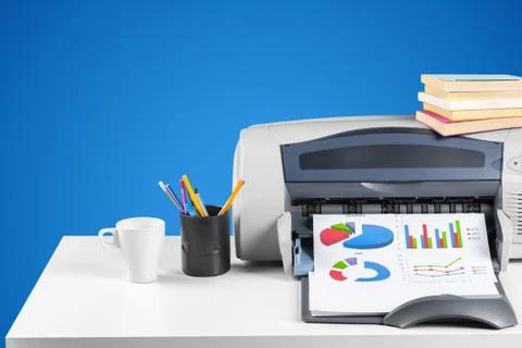 Printer, copier, scanner. Office table Stock Photos