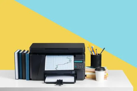 Printer, copier, scanner. Office table Stock Photos