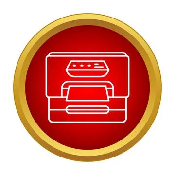 Printer device icon representing office technology print Stock Illustration