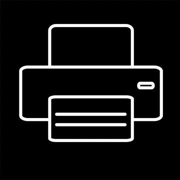 Printer Device line art on Black Background Icon Stock-Illustration