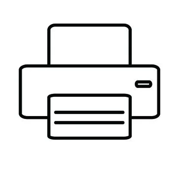 Printer Device line art on White Background Icon Stock-Illustration