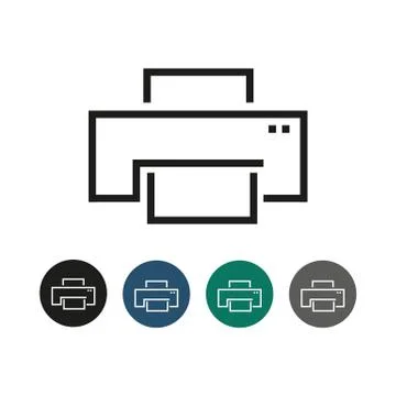 Printer Device Outline Graphic Illustration Illustrazione stock