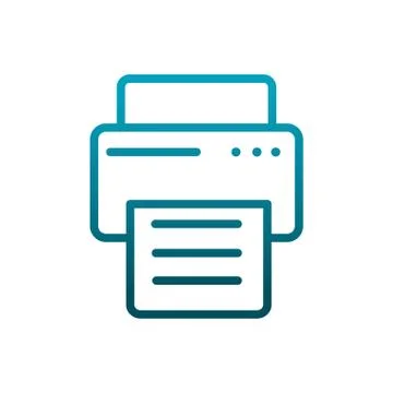 Printer device paper copy work communications gradient line Stock Illustration