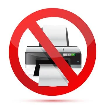 Printer do not use sign illustration design over white Illustrazione stock