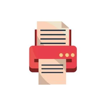 Printer document copy office work business equipment icon Stock Illustration