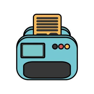 Printer document isolated icon Stock Illustration